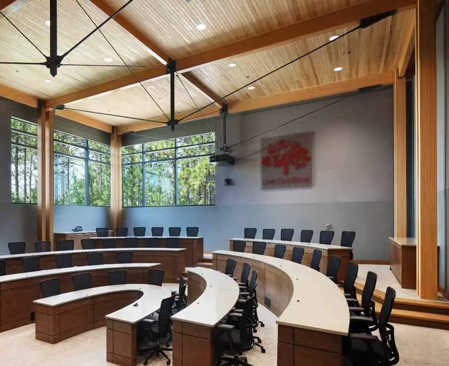 Lecture hall with tiered seating